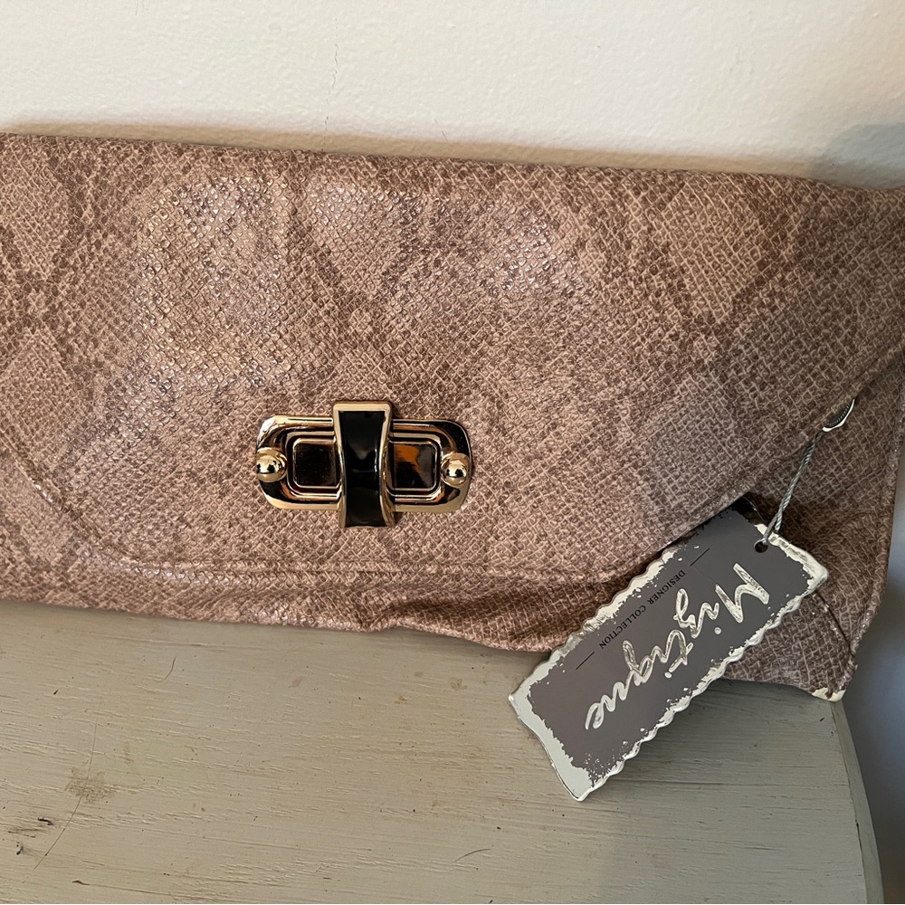 Miztique clutch, BNWT snake skin print